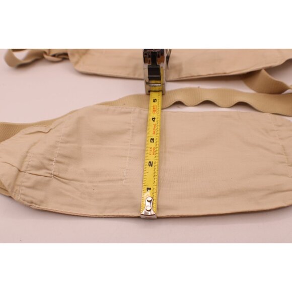 Set 2 Dual Zippered Lightweight Travel Pouch Fanny Pack Belt Bag Khaki Vintage - Picture 9 of 9